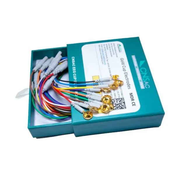 Elettrodi CNSAC Gold Cup, cavo da 100 cm, 10 pezzi