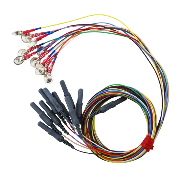Elettrodi a coppa d'argento Grass, cavo da 122 cm, 10 pezzi